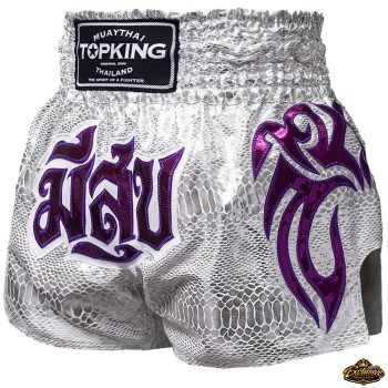 TKB TopKing Special White Muay Thai Boxing Shorts Free Shipping