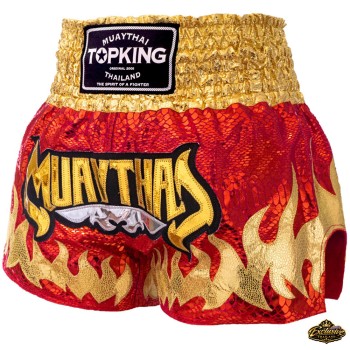 TKB TopKing Special Red Muay Thai Boxing Shorts Free Shipping