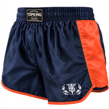 TKB TopKing TKRMS-007 Muay Thai Boxing Shorts Retro Blue-Orange Free Shipping