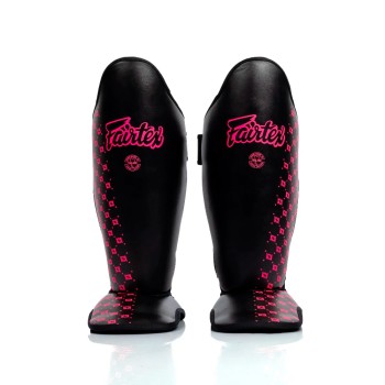 Fairtex SP5 Muay Thai Boxing Shin Guards "Competition" Neon Noir Black-Pink
