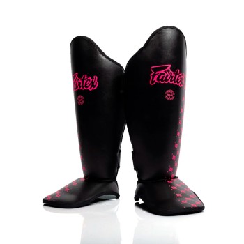 Fairtex SP5 Muay Thai Boxing Shin Guards "Competition" Neon Noir Black-Pink
