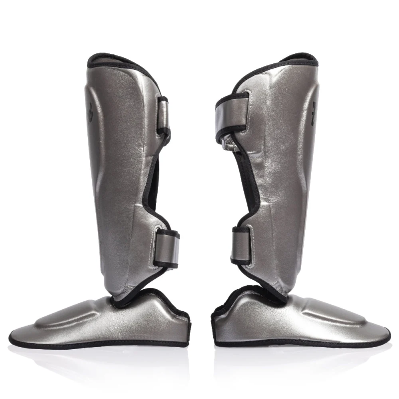 Fairtex SP9 "Ultra Ergo" Muay Thai Boxing Shin Guards Steel Metallic 