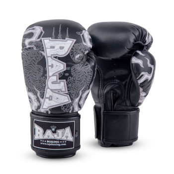 Raja Boxing Muay Thai Gloves "Yant" Black