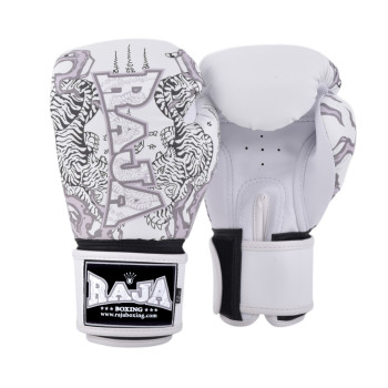 Raja Boxing Muay Thai Gloves "Yant" White