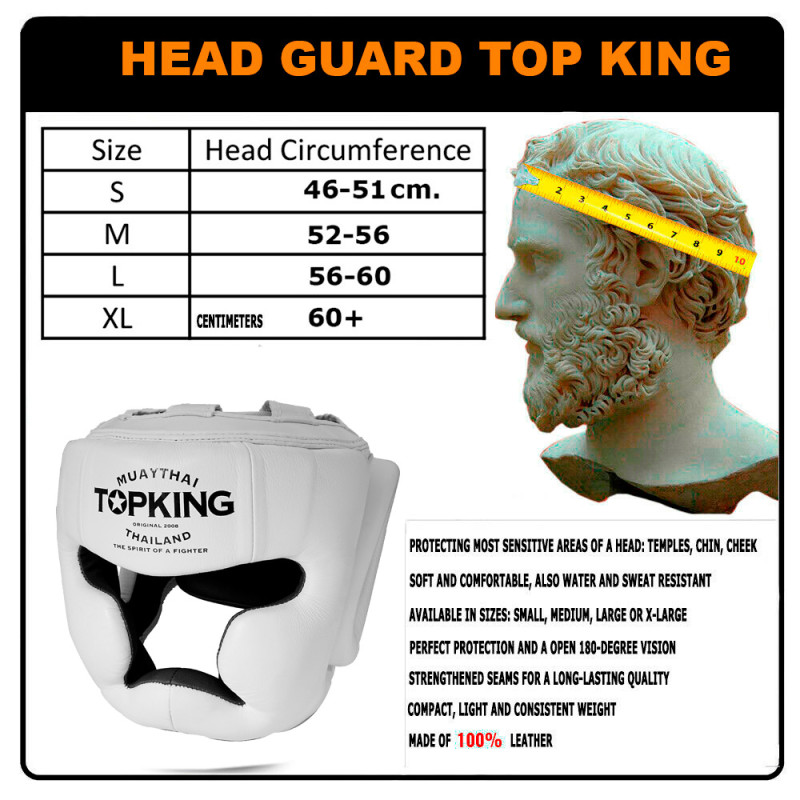 TKB TopKing TKHGEC-LV "Extra Coverage" Boxing Headgear White