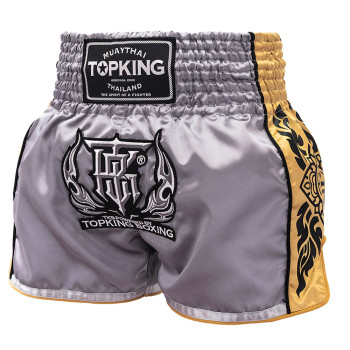 TKB TopKing TKTBS-276 Gray Muay Thai Boxing Shorts Free Shipping