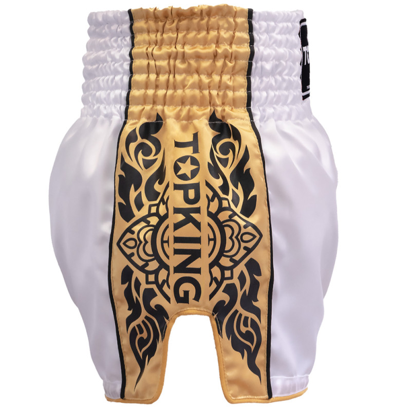 TKB TopKing TKTBS-276 White Muay Thai Boxing Shorts Free Shipping