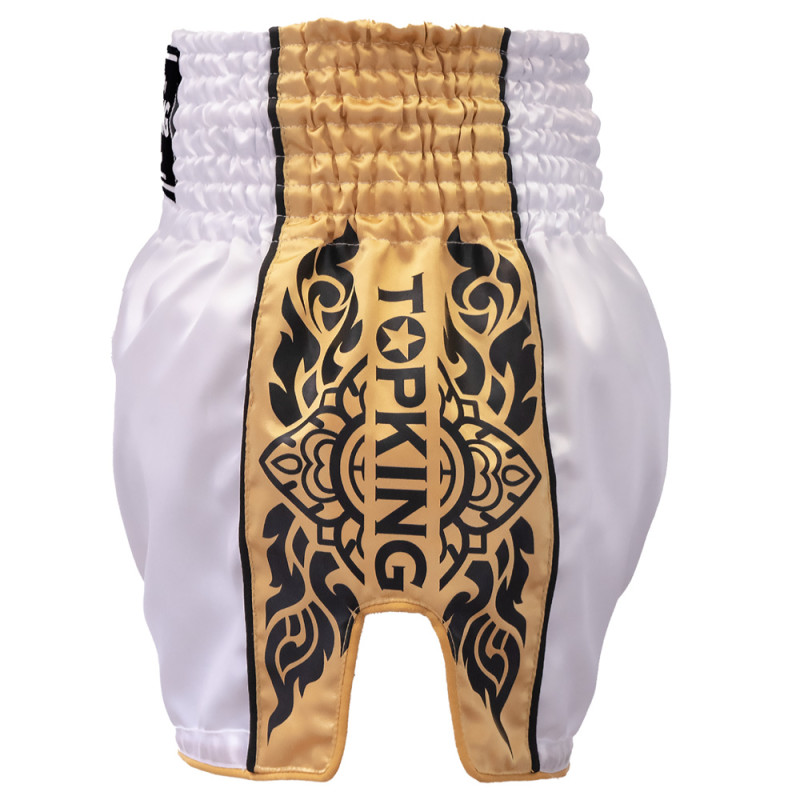 TKB TopKing TKTBS-276 White Muay Thai Boxing Shorts Free Shipping