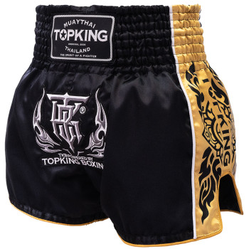 TKB TopKing TKTBS-276 Black Muay Thai Boxing Shorts Free Shipping