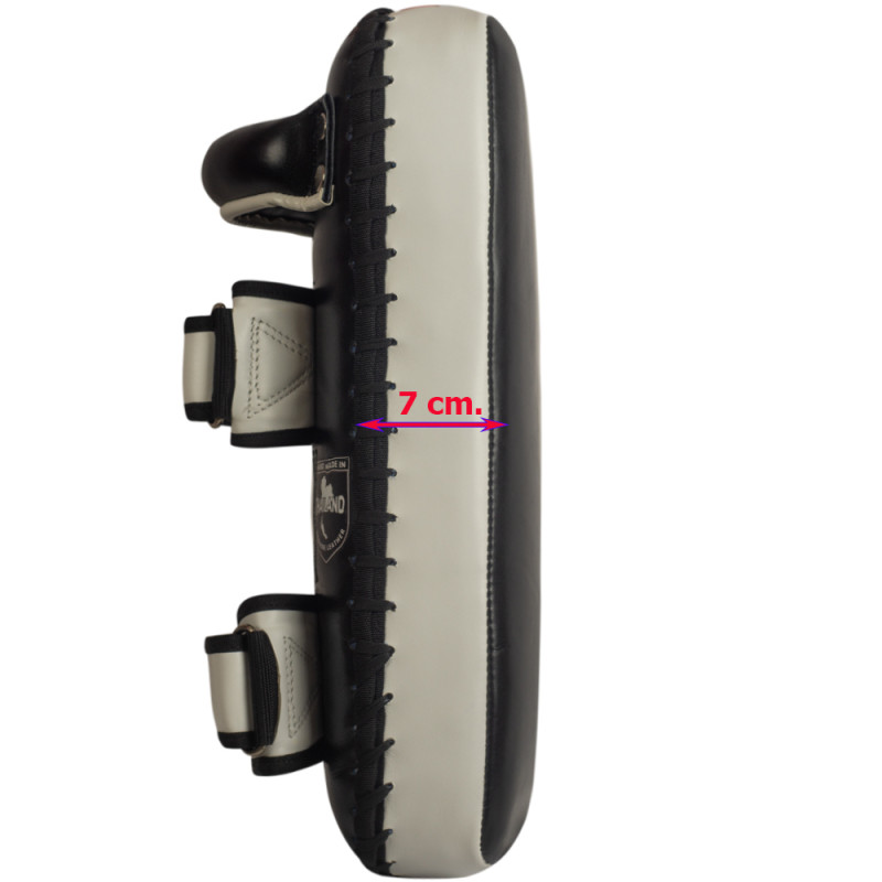 Muayway Straight Thai Pads Genuine Leather Black-White