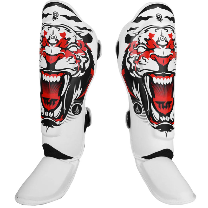 TUFF «Tiger» Shin Guard Muay Thai Boxing White