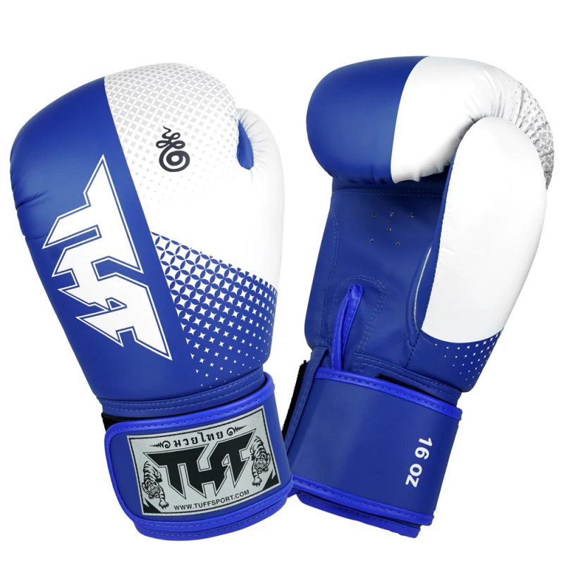 TUFF Boxing Gloves Blue-White