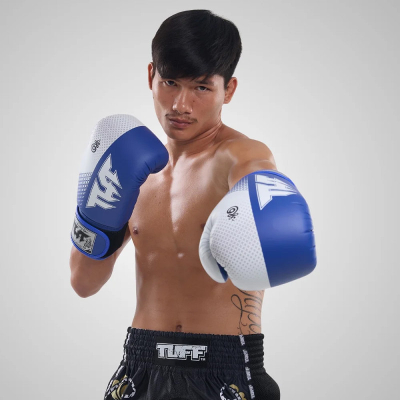 TUFF Boxing Gloves Blue-White