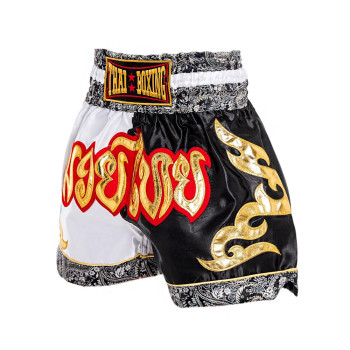 Thaiboxing Muay Thai Shorts Black-White Free Shipping