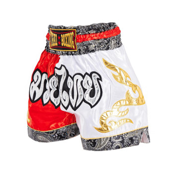 Thaiboxing Muay Thai Shorts Red-White Free Shipping