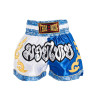 Thaiboxing Muay Thai Shorts White-Blue Free Shipping