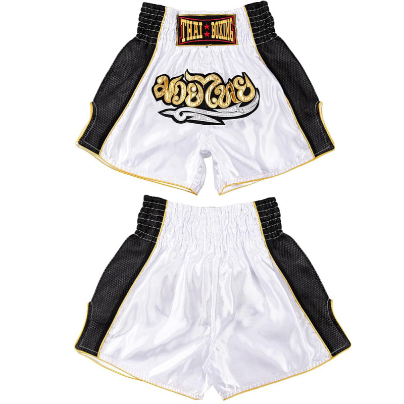 Thaiboxing Muay Thai Shorts «Retro» White Free Shipping