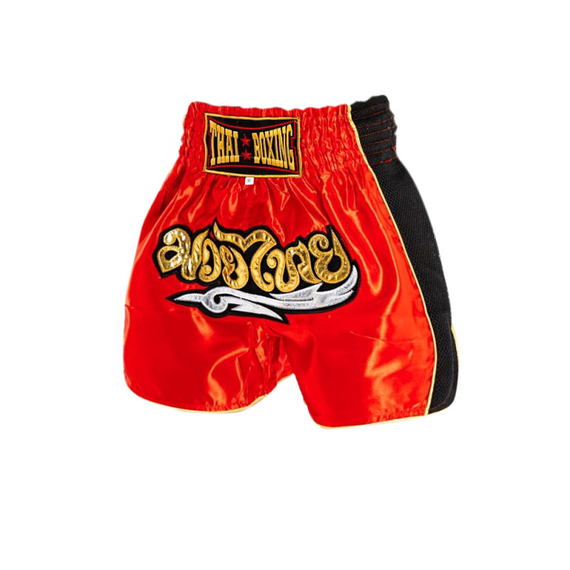 Thaiboxing Muay Thai Shorts «Retro» Red Free Shipping