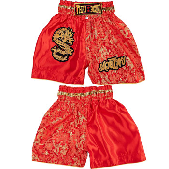 Thaiboxing Muay Thai Shorts «Dragon» Red Free Shipping