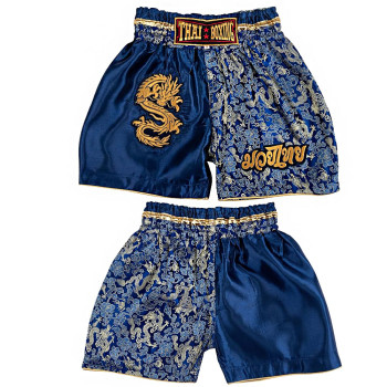 Thaiboxing Muay Thai Shorts «Dragon» Blue Free Shipping