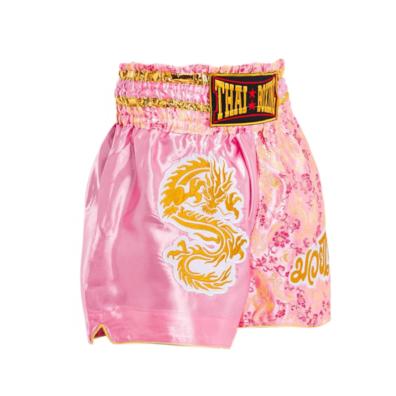 Thaiboxing Muay Thai Shorts «Dragon» Pink Free Shipping