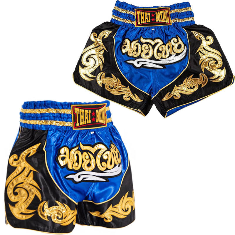 Thaiboxing Muay Thai Shorts Blue-Black Free Shipping