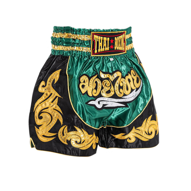 Thaiboxing Muay Thai Shorts Green-Black Free Shipping