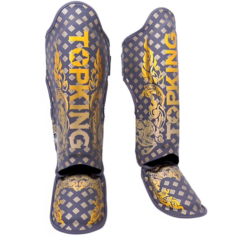 TKB TopKing TKSGKN-02 Shin Guards Muay Thai Boxing "Kanok2" Gray