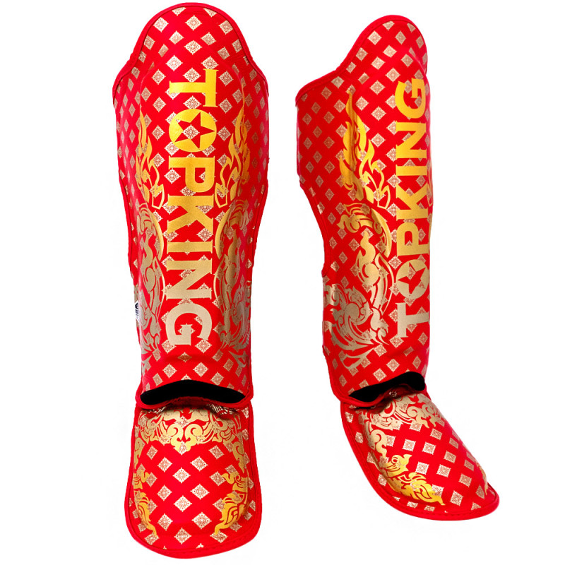 TKB TopKing TKSGKN-02 Shin Guards Muay Thai Boxing "Kanok2" Red