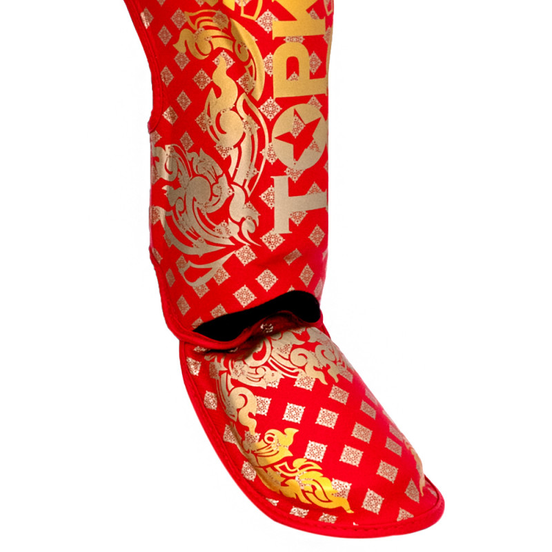 TKB TopKing TKSGKN-02 Shin Guards Muay Thai Boxing "Kanok2" Red