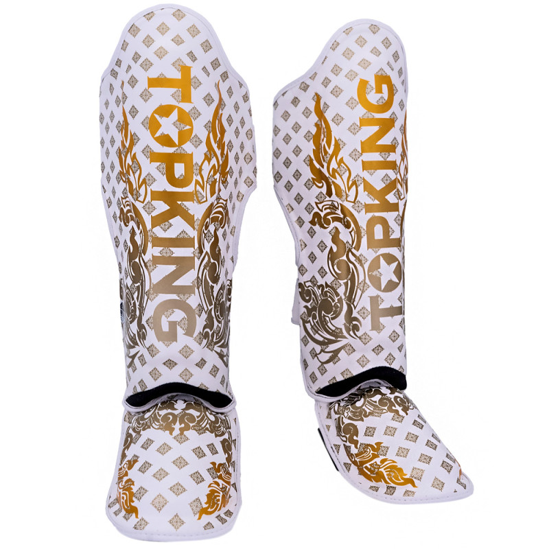 TKB TopKing TKSGKN-02 Shin Guards Muay Thai Boxing "Kanok2" White