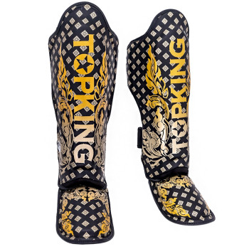 TKB TopKing TKSGKN-02 Shin Guards Muay Thai Boxing "Kanok2" Black