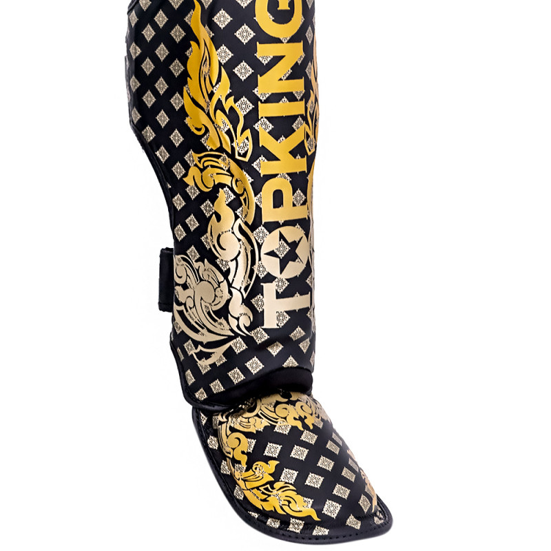 TKB TopKing TKSGKN-02 Shin Guards Muay Thai Boxing "Kanok2" Black