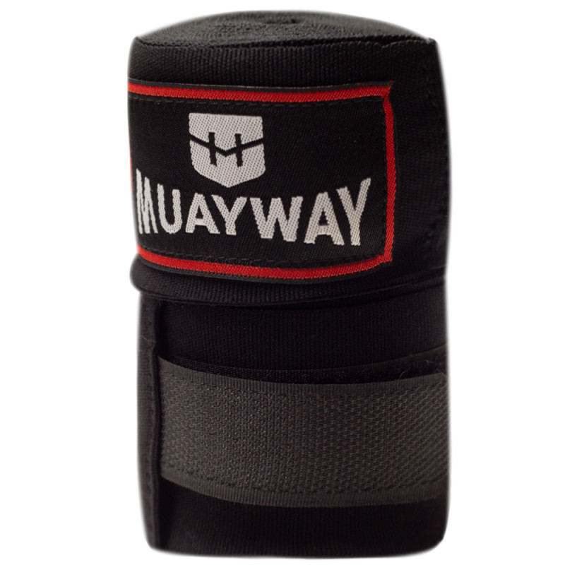 Muayway Hand Wraps Muay Thai Boxing Black + Branded Keychain