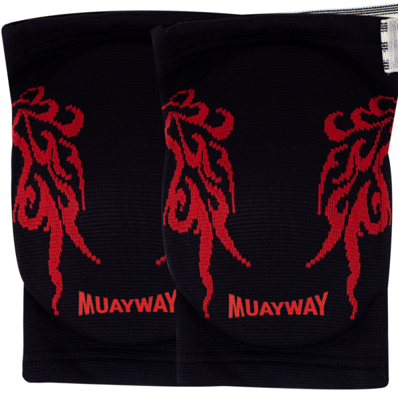Muayway Elbow Pads Guards Muay Thai Boxing Free Size Free Shipping Black Graphic