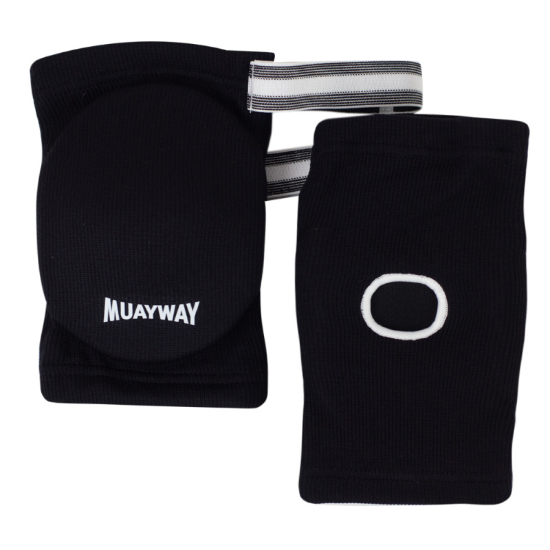 Muayway Elbow Pads Guards Muay Thai Boxing Free Size Free Shipping Black