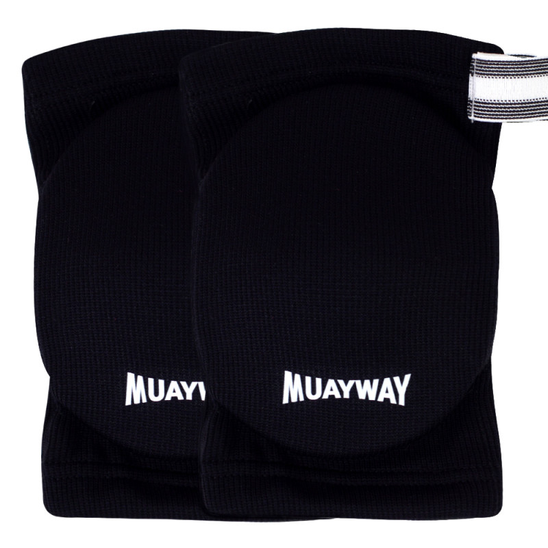 Muayway Elbow Pads Guards Muay Thai Boxing Free Size Free Shipping Black