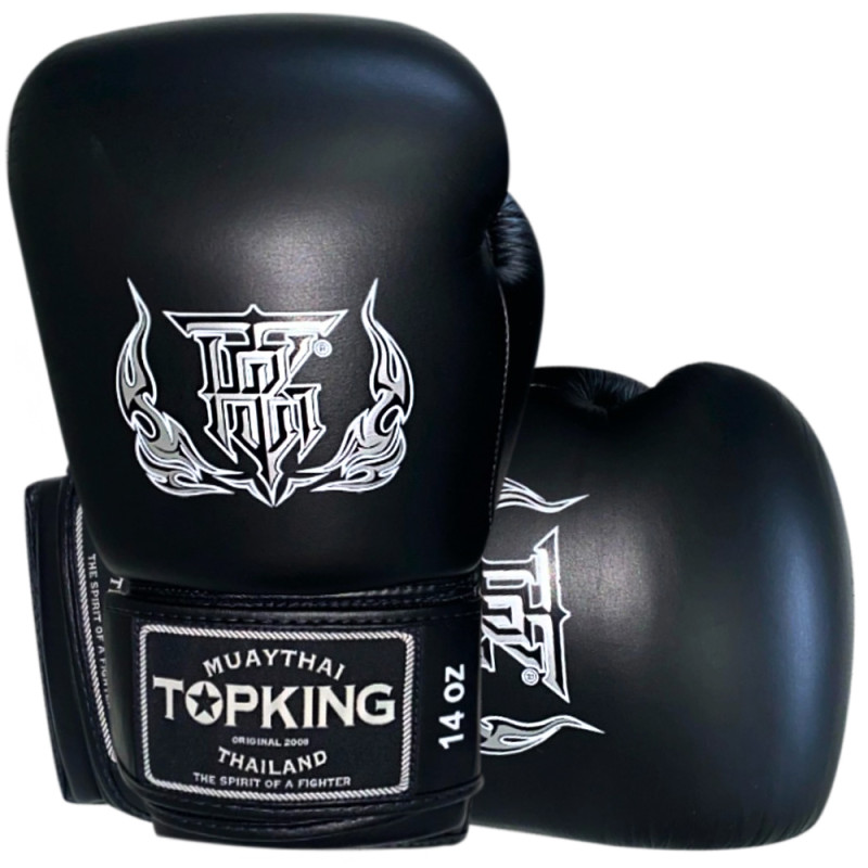 TKB TopKing Boxing Gloves "Double Lock" Black