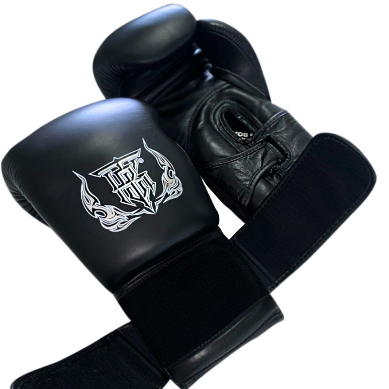 TKB TopKing Boxing Gloves "Double Lock" Black
