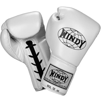 Windy Lace Up Boxing Gloves White