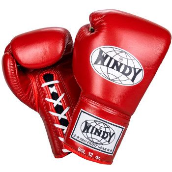Windy Lace Up Boxing Gloves Red