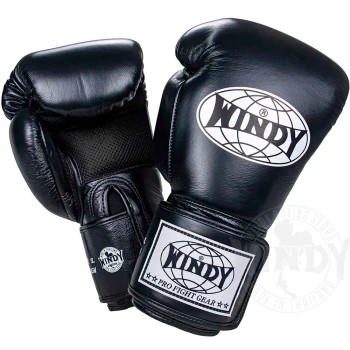 Windy BGN Mesh Kickboxing Gloves Black