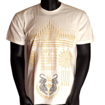 Thai T-Shirt "Sak Yant" White Free Shipping