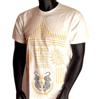 Thai T-Shirt "Sak Yant" White Free Shipping