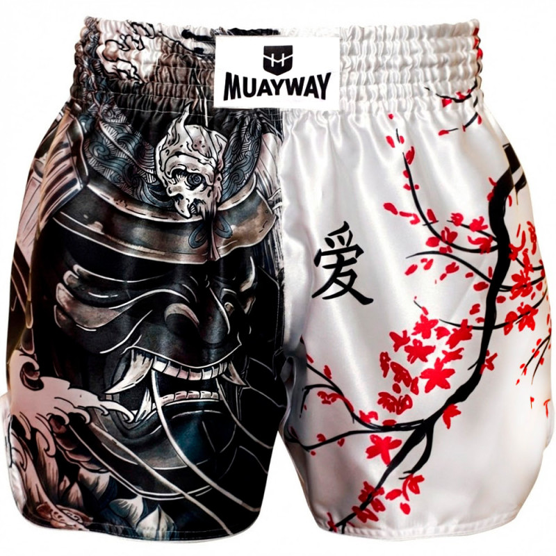 Muayway "Sakura For Samurai" Muay Thai Boxing Shorts + Branded Boxing Glove Keychain Free Shipping