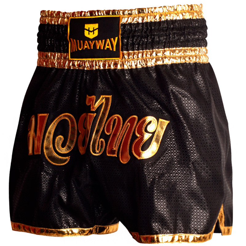 Muayway "Black Gold Heritage" Muay Thai Boxing Shorts + Branded Boxing Glove Keychain Free Shipping