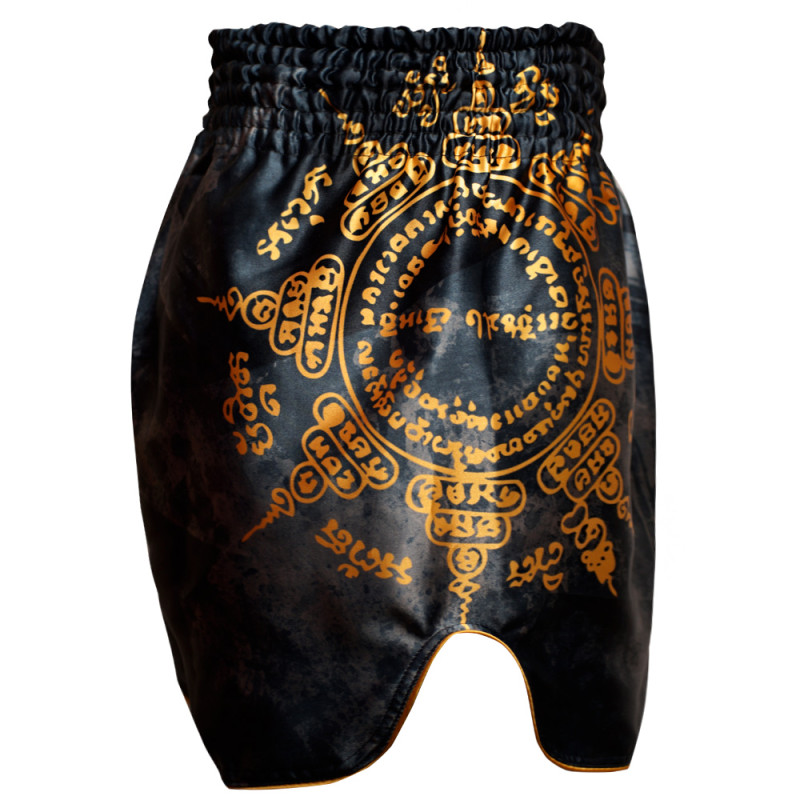 Muayway "Gold Yant" Muay Thai Boxing Shorts + Branded Boxing Glove Keychain Free Shipping
