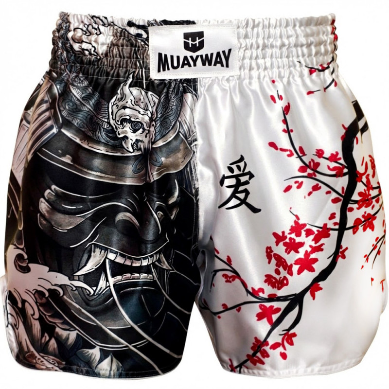 Muayway "Sakura For Samurai" Muay Thai Boxing Shorts + Branded Boxing Glove Keychain Free Shipping