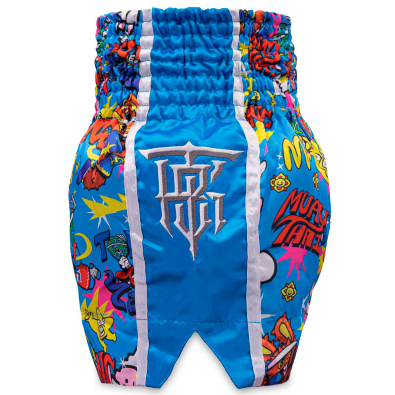 TKB TopKing х Puck Muay Thai Boxing Shorts Multi-Blue Free Shipping