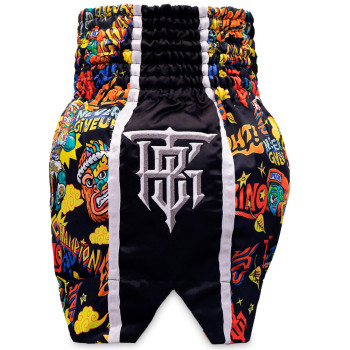 TKB TopKing х Puck Muay Thai Boxing Shorts Multi-Black Free Shipping